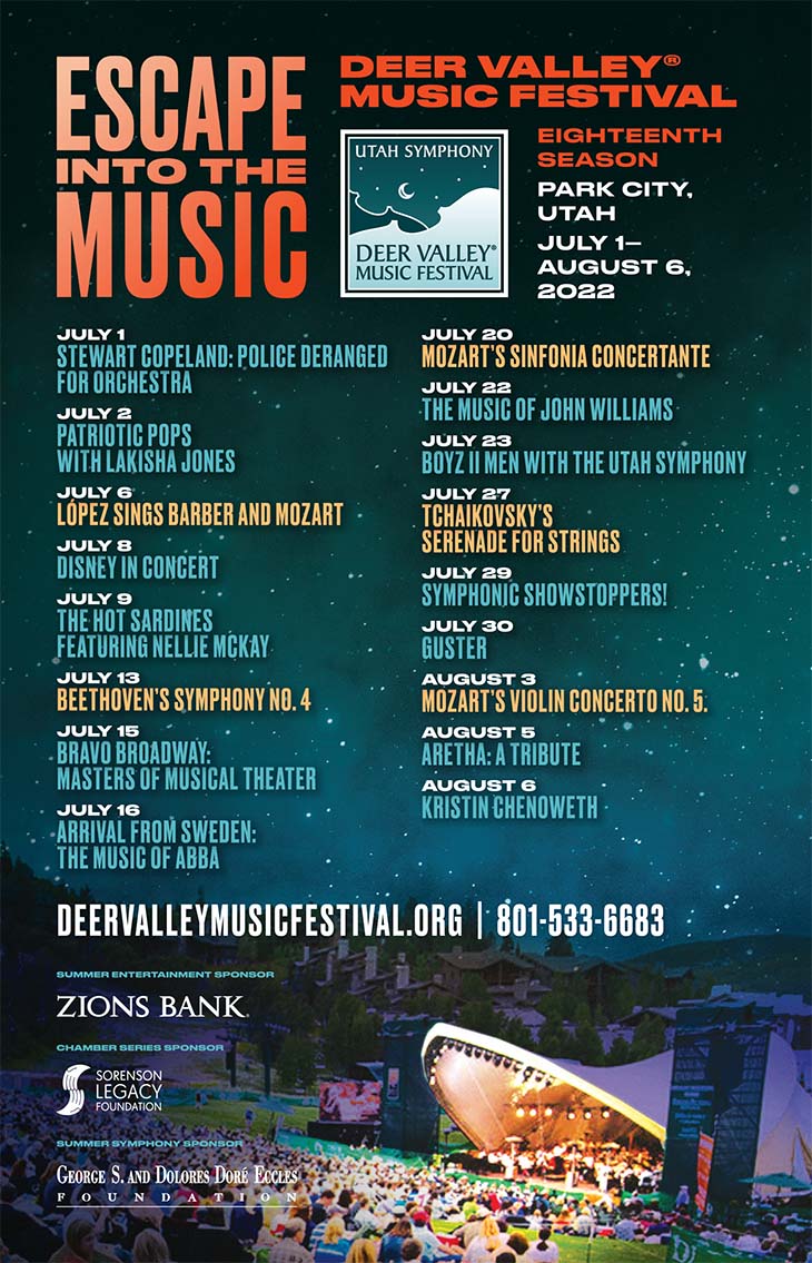Deer Valley Musical Festival Season lineup